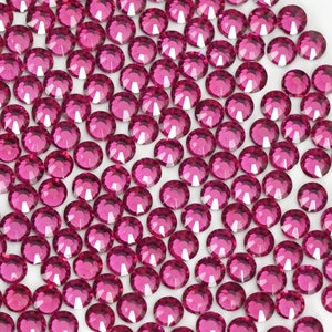 US Seller ; Fuchsia Rhinestones /Pink Stones/ Flat Back Rhinestones /Crystal bulk/Glass Rhinestone/Best quality