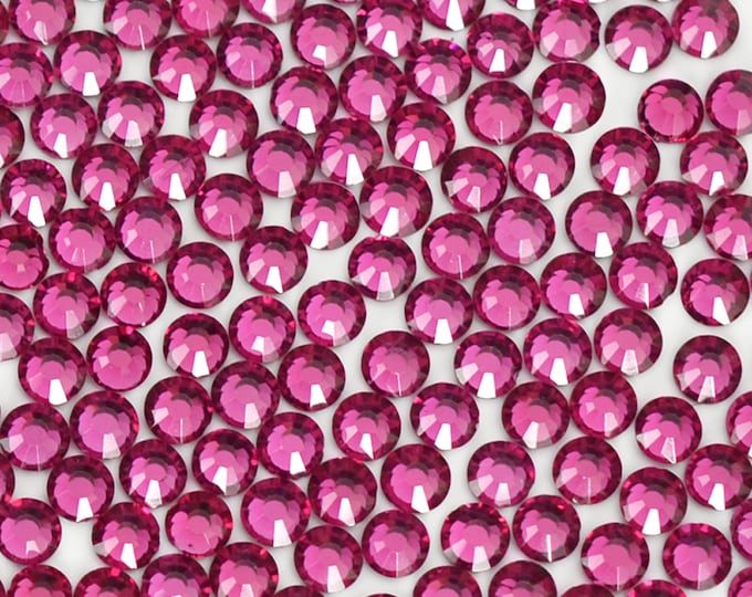Flawless Fuchsia AB Rhinestones - Flat back, non-hot fix quality rhinestones in various sizes