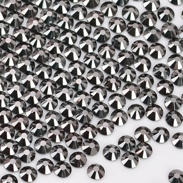 US Seller ; Jet Hematite Rhinestone /Flat Back Rhinestones /Crystal bulk/Glass Rhinestone/Best quality/Machine Cut