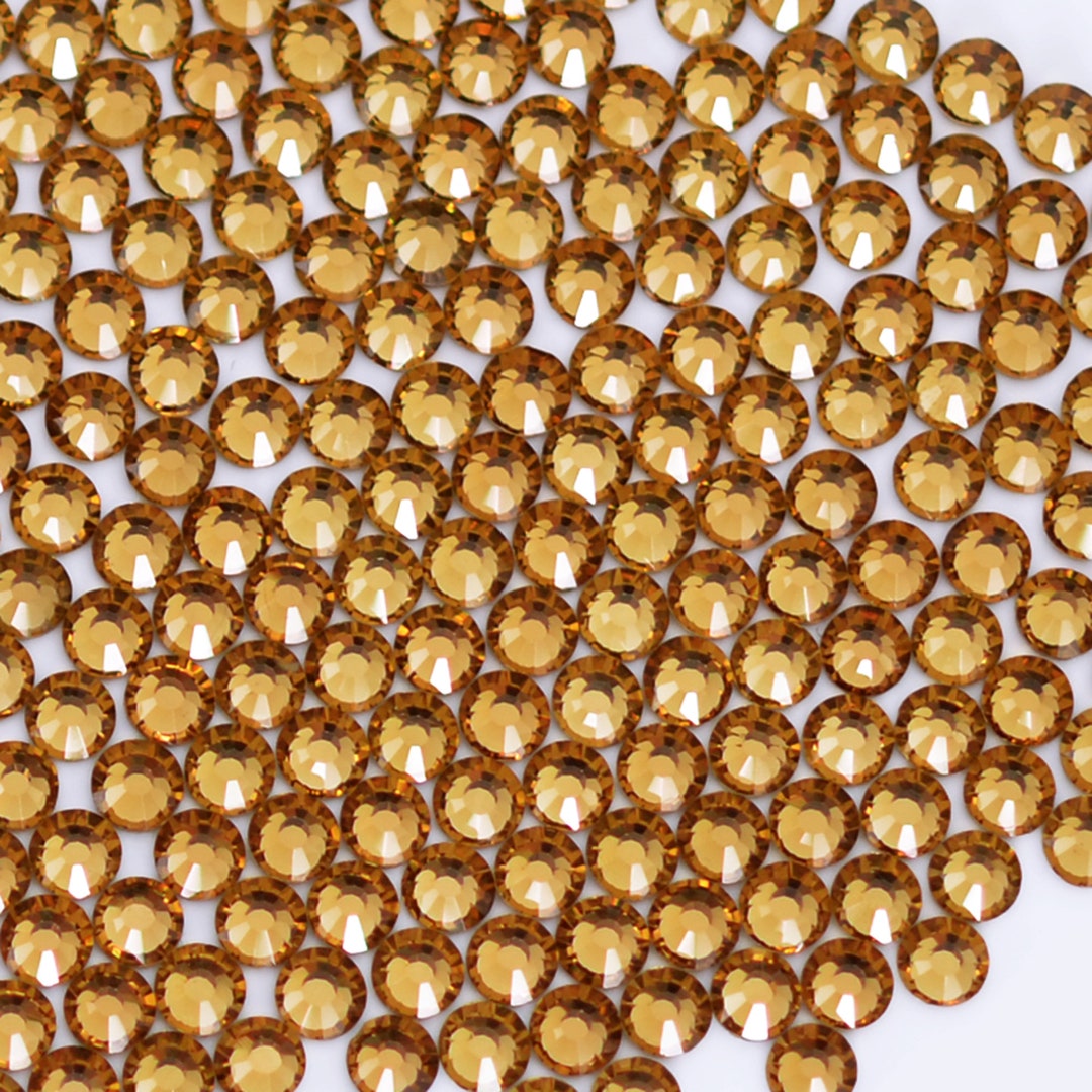 US Seller ;light Colorado Topaz/flat Back Rhinestones /crystal Bulk ...