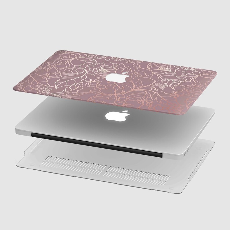 Macbook Case Gold Leaf Flower Macbook Air 13 Rose Macbook Pro Etsy