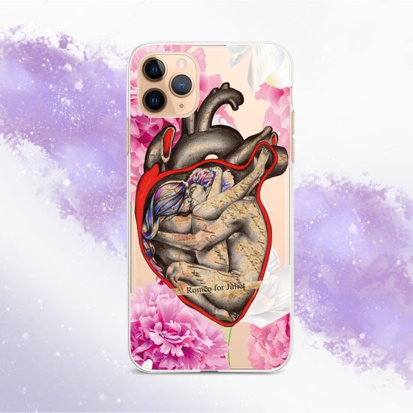 iPhone 13 case Romeo and Juliet iPhone 12 Pro Anatomic Heart Samsung S9 S10e S20 S21 Plus iPhone XS Max iPhone XR iPhone 8 Valentine's gift