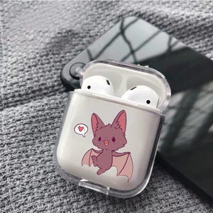 Bat Animal Airpods case Airpods 4 Airpods Pro 2 case Clear Airpods 3 case Plastic Airpod Earphones case Airpods 1/2 Holder Airpods pouch