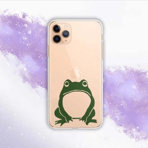 Grumpy Frog Phone Case: Animal Art, Clear Protective Cover