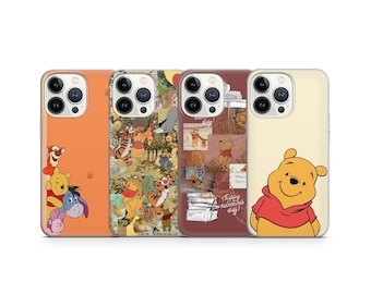 Winnie the Pooh Phone Case, Cute Bear Cover for iPhone 15 Pro Max 14, 13, 12, 11, Xr, X, 8, 7 6s Plus, Samsung S24 Ultra, S23, S22, Pixel 7