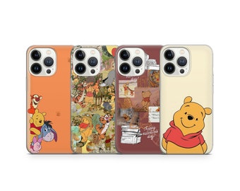 Winnie the Pooh Phone Case, Cute Bear Cover for iPhone 15 Pro Max 14, 13, 12, 11, Xr, X, 8, 7 6s Plus, Samsung S24 Ultra, S23, S22, Pixel 7