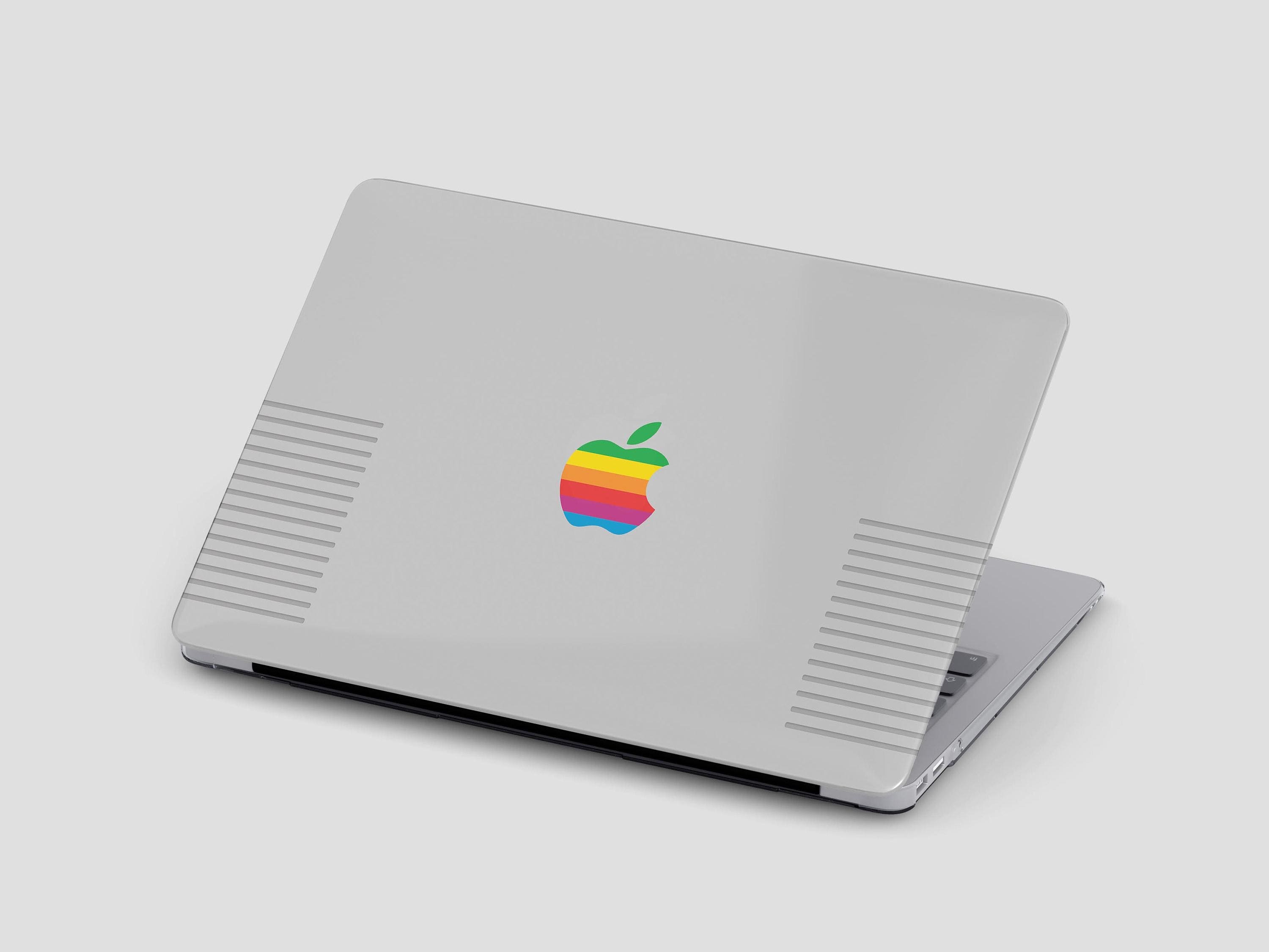Silver Retro Vintage MacBook Case Rainbow Apple MacBook Pro