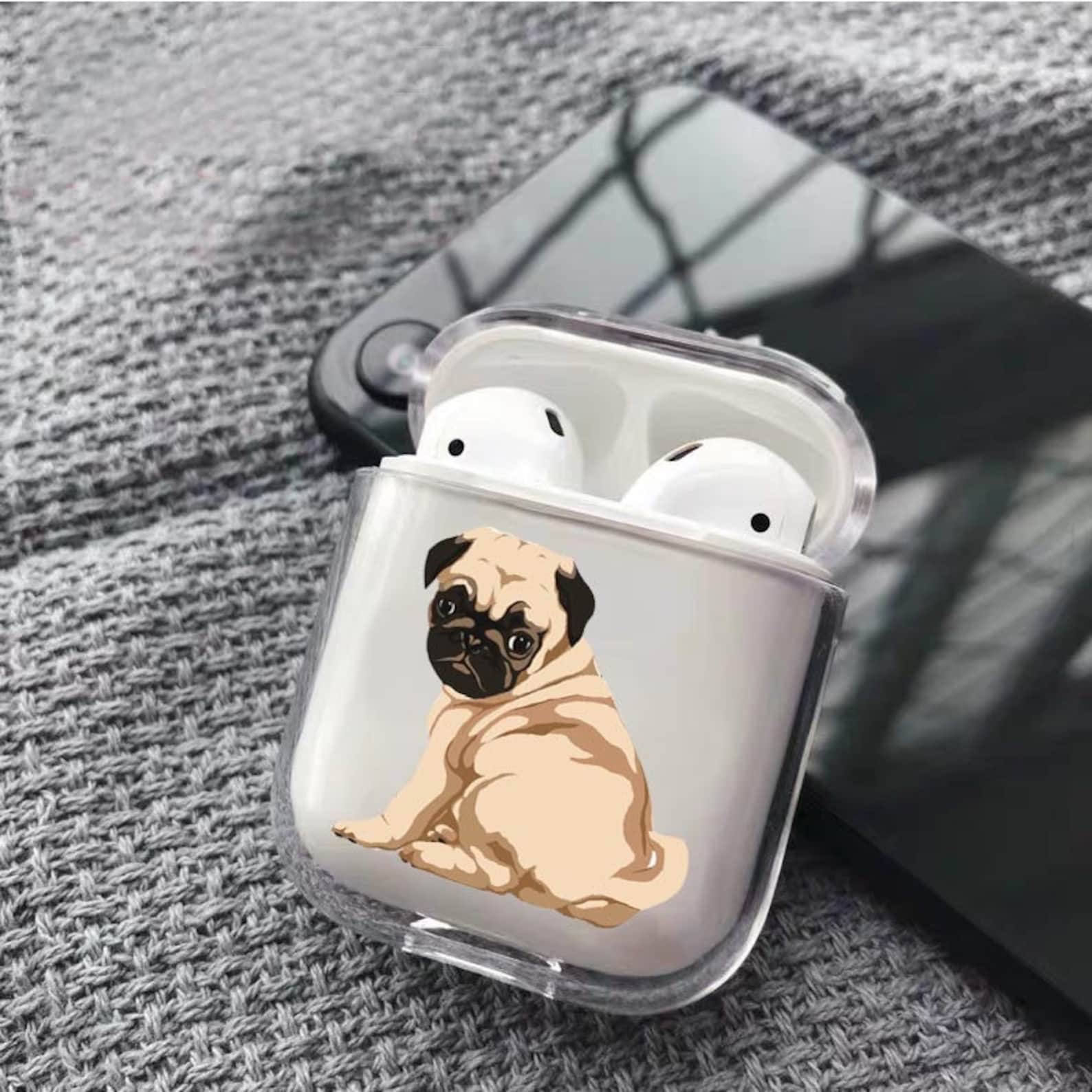 Pug Airpods Pro case dog Plastic Airpods case Clear Airpods Etsy