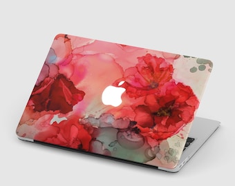 Macbook case Red Poppy Macbook Pro 16 Wildflower Macbook Air 13 M2 Watercolor Art Mac Pro 14 M4 Mac Pro 15 Pro 13 2022 Mac Air 15 Laptop 12