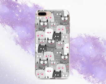 iPhone 13 Pro case Cat iPhone 11 funny cats collage iPhone X Pixel 3a Galaxy S10 Plus iPhone XR Samsung S8 S9 S10e Note 20 iPhone 8 iPhone 7