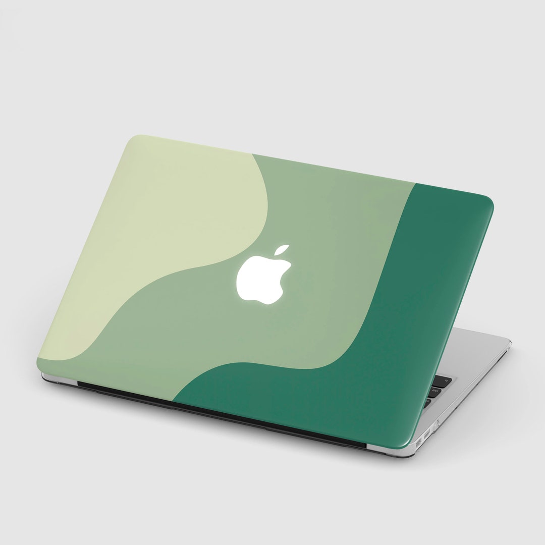 Abstract Green Wave MacBook Case: Pastel Painting Art for MacBook Air ...