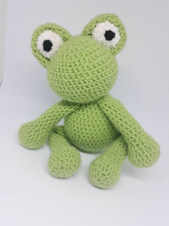 Trevor Frog Handmade Crochet Toy, Frog, Crochet, Stuffed Animal