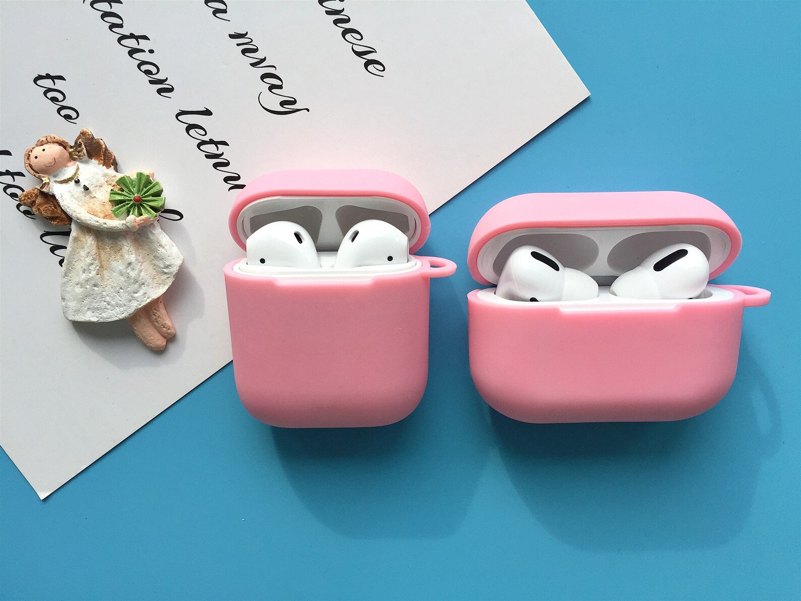 Pink Flower AirPod Case With Keychain for silicone Airpods 1 2 Etsy