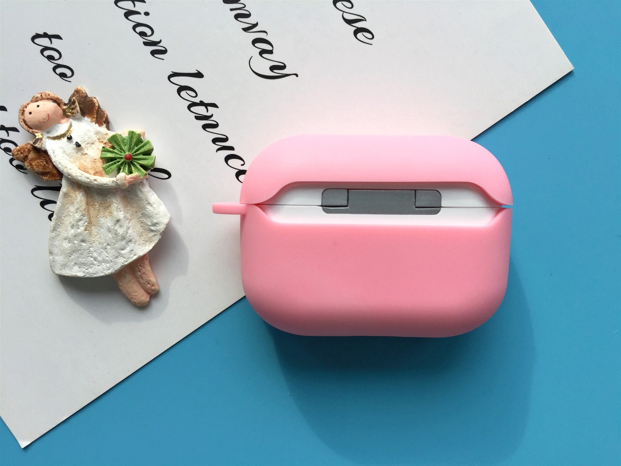 Pink Flower AirPod Case With Keychain for silicone Airpods 1 2 Etsy