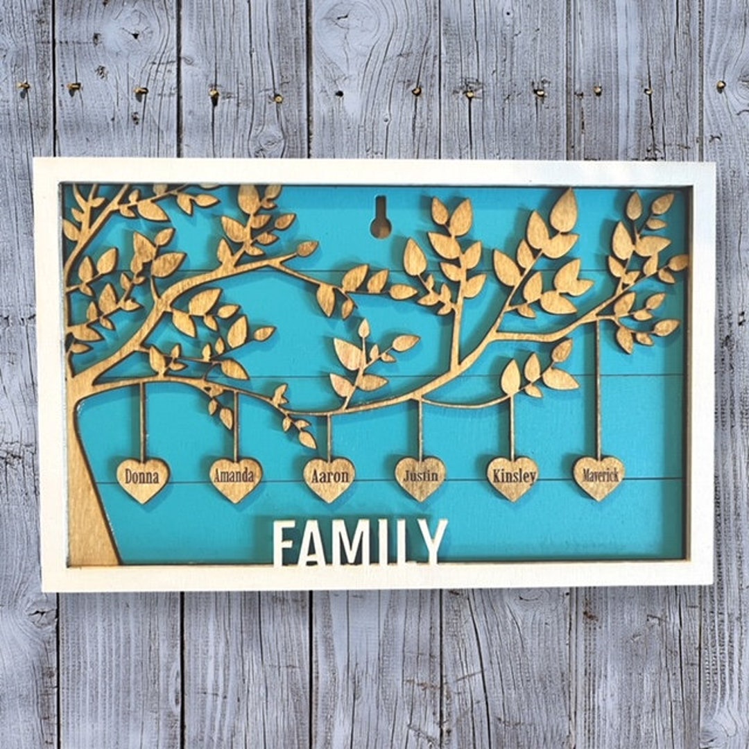 Wooden Family Tree Wall Hanging Etsy
