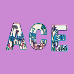 Hand Painted, Wooden 3 Layer Floral Letters for Wall