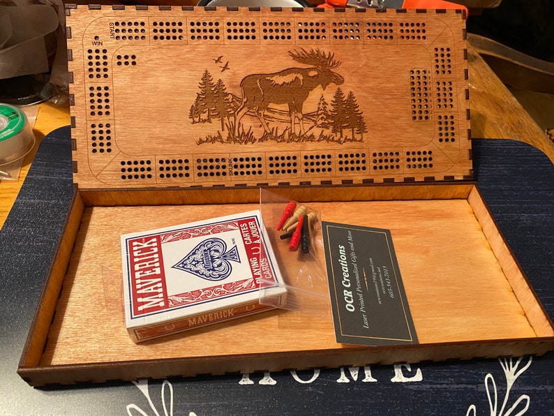 Personalized Cribbage boards with storage 