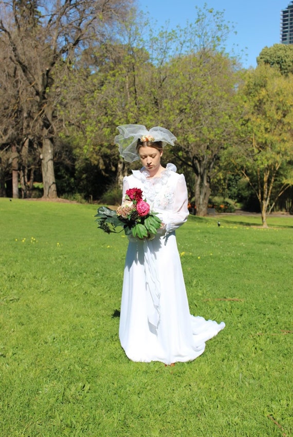 1970’s vintage ruffle wedding dress