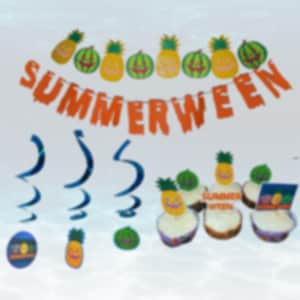 Summerween Party set | Cupcake toppers, banners, & stringers
