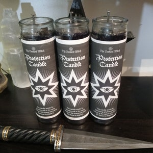 Protection Spell Candle | Black | Banishing Spell & Protection Magick | Witchcraft | Made to Order Candle