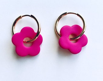 boucles d'oreilles fleurs boucles d'oreilles colorés boucles d'oreilles interchangeables boucles d'oreilles