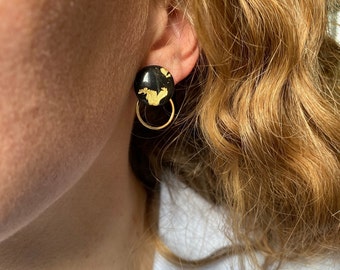 Polymer clay earrings Chip earrings Colorful earrings Round earrings