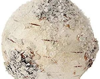 4.5" Snowy Faux Birch Ball Ornament, Rustic Ornament, Christmas Ornament - Shopafoodieaffair