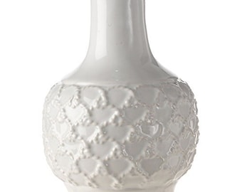 8" White Vase - Raz