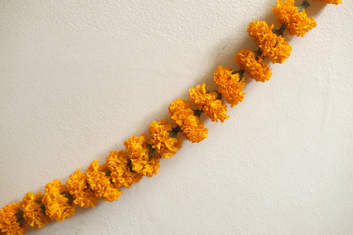 4ft Dried Marigold Flower Garland Real Dried Flower Garland Etsy
