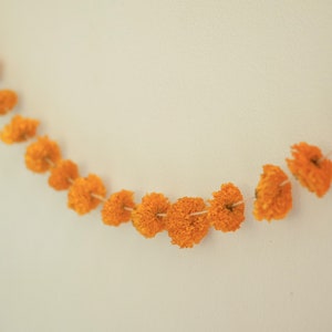 Ghirlanda di fiori di calendula secchi da 7 piedi, ghirlanda di fiori secchi veri, decorazioni per matrimoni, decorazioni per la casa, decorazioni floreali da parete, catene di fiori, decorazioni per altare