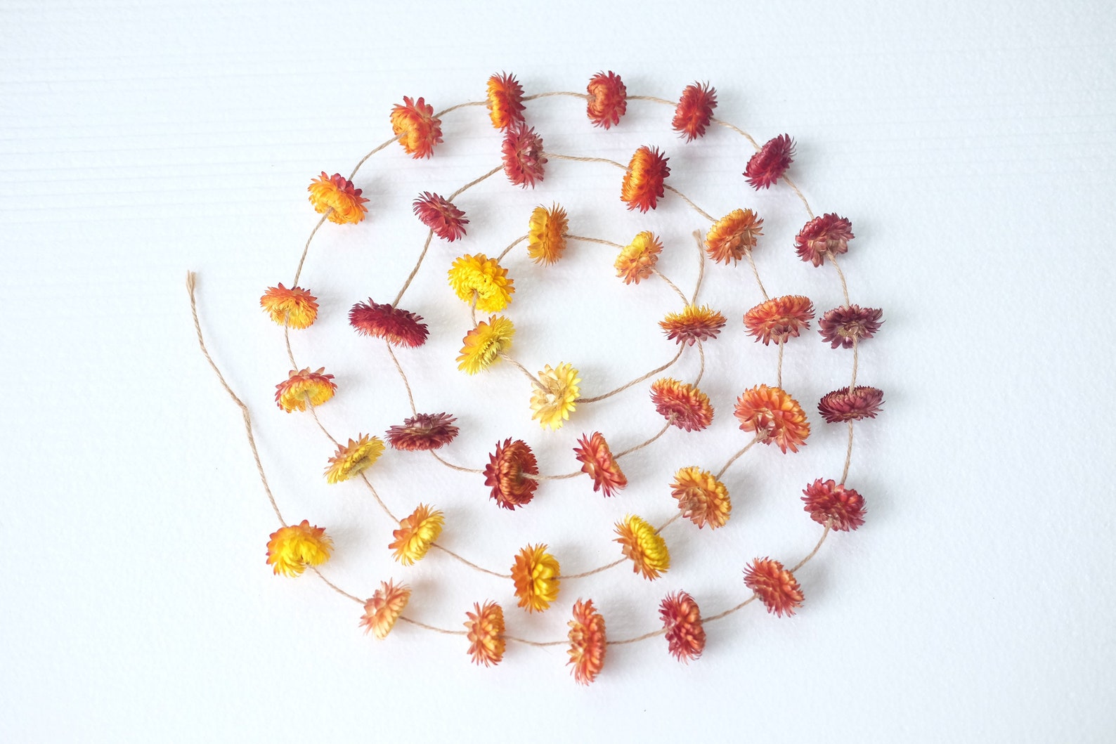 10ft Dried Flower Garland Dried Strawflowers Garland Etsy