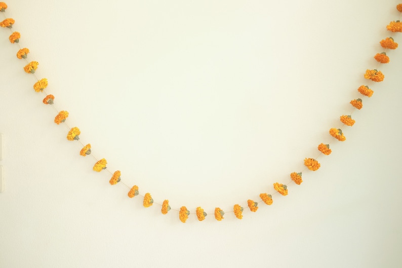 7ft Dried Marigold Flower Garland Real Dried Flower Garland Etsy
