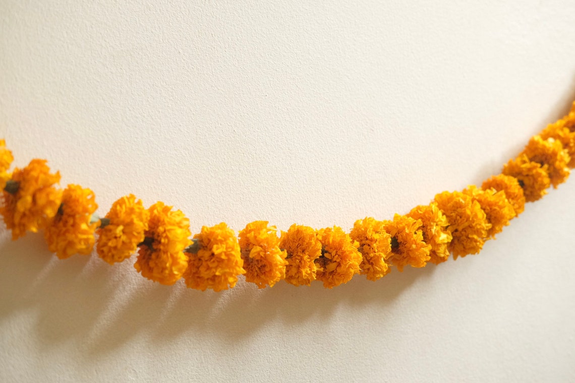 4ft Dried Marigold Flower Garland Real Dried Flower Garland Etsy