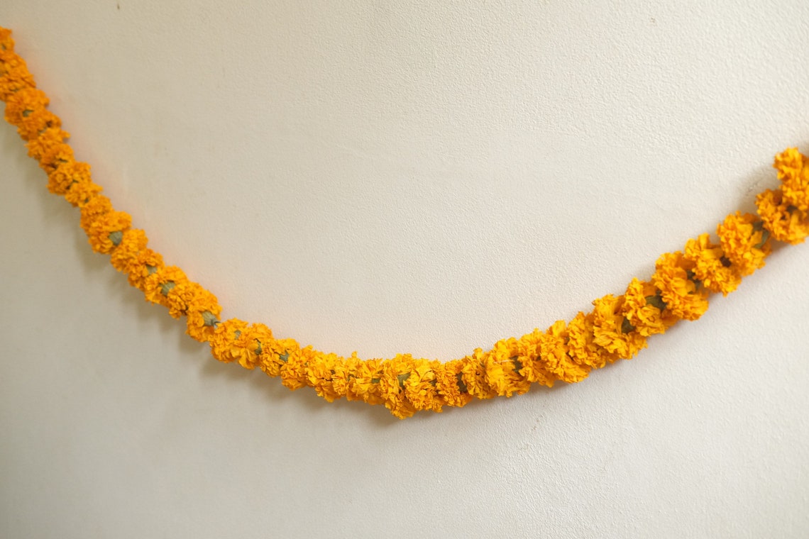 4ft Dried Marigold Flower Garland Real Dried Flower Garland Etsy