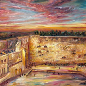 Kotel Wall Art - Jewish Art - Israel Jerusalem - Kosel / Wailing Wall Painting - Judaica Gift - Giclée Print on Canvas
