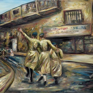 Jewish Art, Israel Jerusalem, Judaic Artwork for the Home, Judaica Wall art, Giclée Canvas PRINT