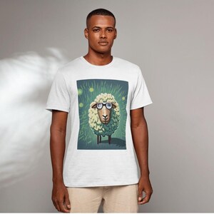 The Sheep Is Wearing Sunglasses Stylized Cartoon Sheep With a Large Fluffy Fleece