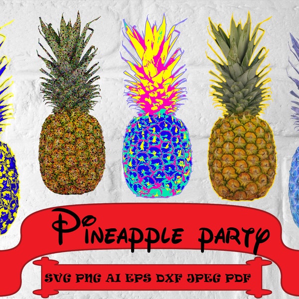 Pineapple party SVG Ananas svg T-shirts print file Pineapple wall decor Ananas wall decor, silhoette SVG,summer clipart, Girls tshirt print.