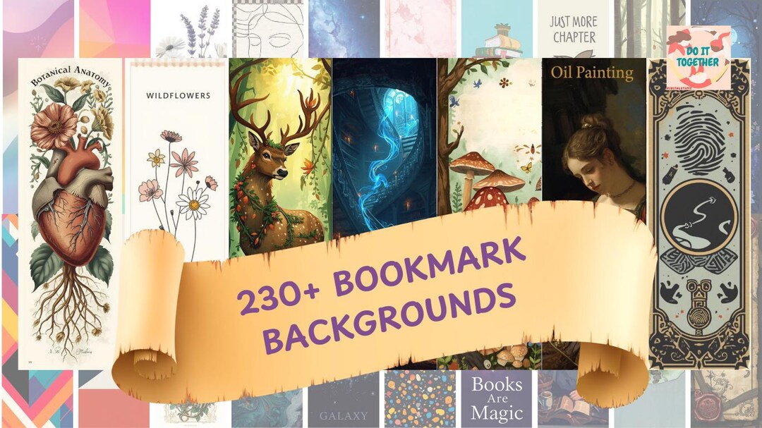 Bookmark Backgrounds Mega Bundle, 230+ Patterns (digital Paper ...