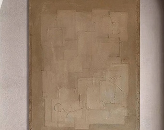 Brown Abstract Canvas Art: Wabi Sabi Minimalist Painting