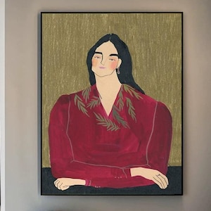 Large Picasso Abstract Painting Red Figure Oil Painting On Canvas Original Textured Picasso Figure Art Modern Art Living Room Wall Decor