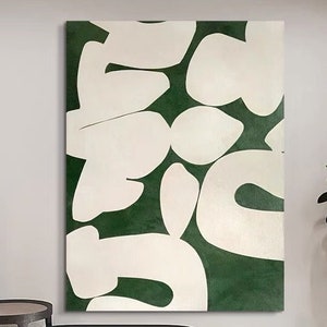 Green Beige Wabi Sabi Wall Art Green Texture Painting on Canvas Green Minimalist Wall Art Green Abstract Geometric Painting Green Wall Decor