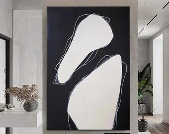 Black wall art  Black and white abstract art  Black abstract painting Black abstract art White abstract art  White abstract painting