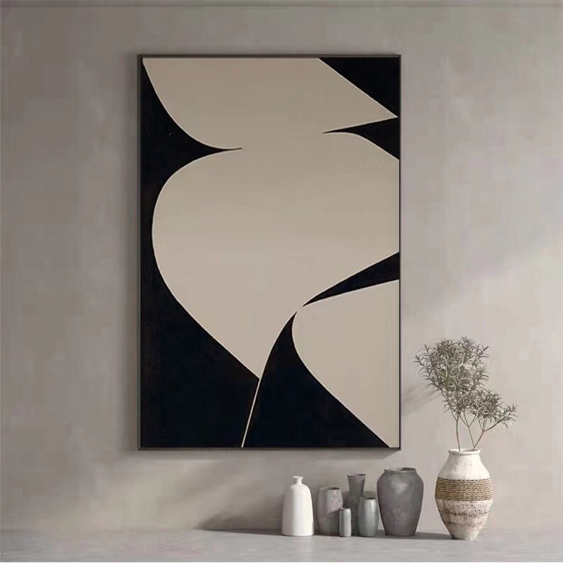 Large Black and White Abstract Texture Painting: Original Wall Art - Etsy