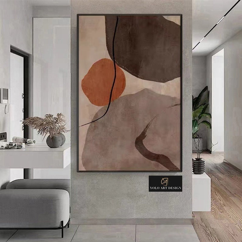 Large Minimalist Wall Art Painting Brown Painting Brownish Tones