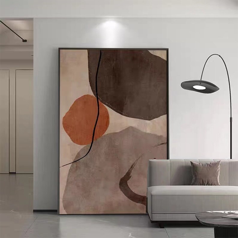 Large Minimalist Wall Art Painting Brown Painting Brownish Tones