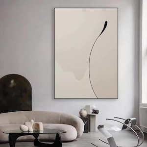 Puede incluir: Impresi&oacute;n de arte abstracto con una l&iacute;nea negra sobre fondo blanco. La l&iacute;nea se curva y forma una forma que se asemeja a una flor.