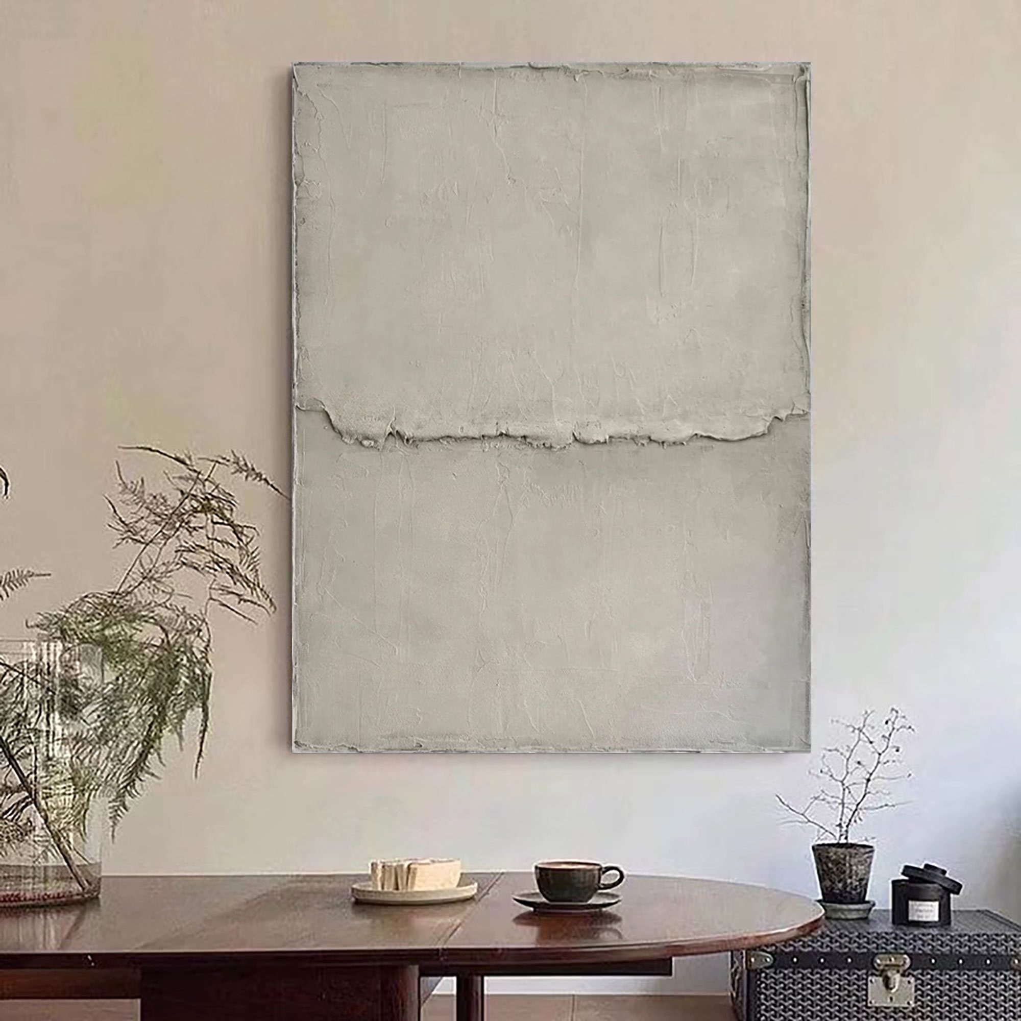 Large Graytextured Painting Gray Abstract Painting on Canvas Modern Abstract Art Gray Minimalist