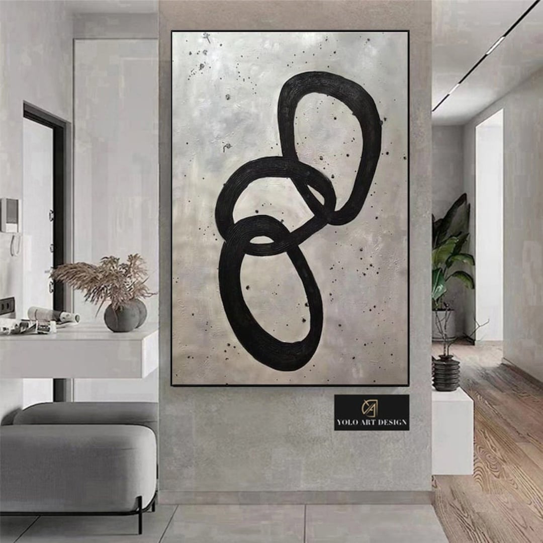 Black Wall Art Black and Gray Abstract Art Black Abstract Painting