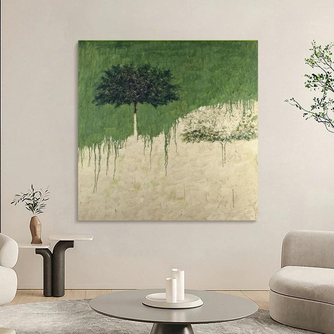 Green Abstract Tree Painting Original Tree Oil Painting on Canvas Wall ...